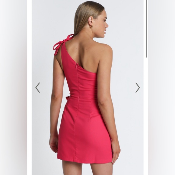 Showpo “Keeping It Together” Dress in Pink Berry Linen - Picture 2 of 6